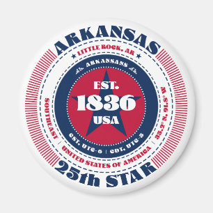 Arkansas Circle Typografie Souvenir Magnet