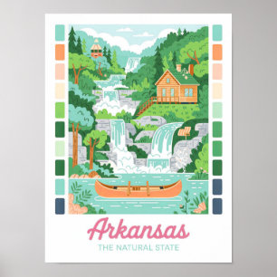 Arkansas der natürliche Staat Sommer Reise Poster