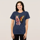 Arkansas Diana Fritillary Butterfly And Apple Blos Tri-Blend Shirt (Vorderseite voll)