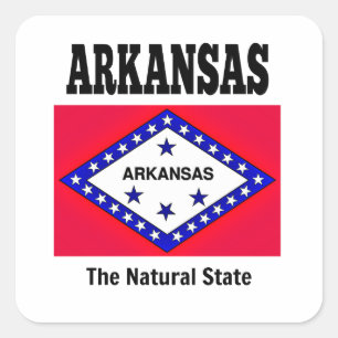 Arkansas Fahne, Der natürliche Staat Quadratischer Aufkleber