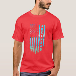 Arkansas Fishing American Flag T-Shirt