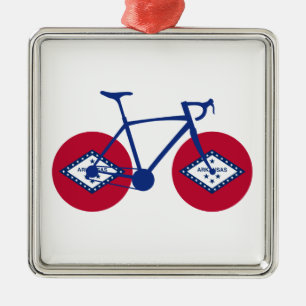 Arkansas Flag Cycling Ornament Aus Metall