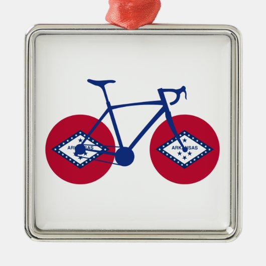 Arkansas Flag Cycling Ornament Aus Metall (Vorne)