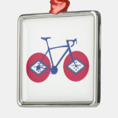 Arkansas Flag Cycling Ornament Aus Metall (Links)