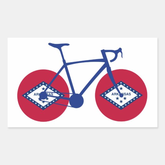 Arkansas Flag Cycling Rechteckiger Aufkleber (Vorderseite)