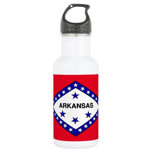Arkansas-Flagge Edelstahlflasche (Vorderseite)