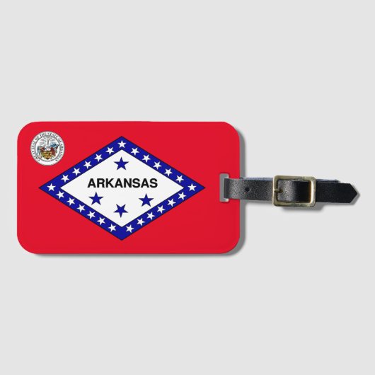 Arkansas-Flagge Gepäckanhänger (Vorderseite (Horizontal))