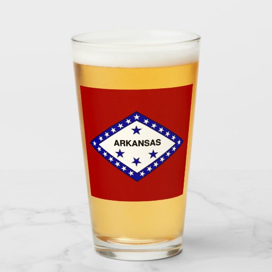 Arkansas-Flagge Glas (Vorne (Gefüllt))
