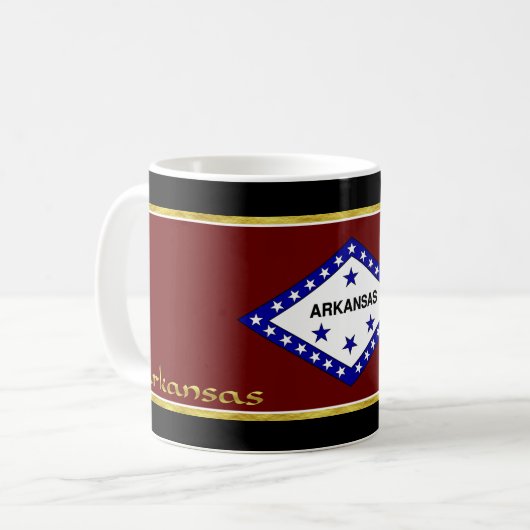 Arkansas-Flagge Kaffeetasse (Vorderseite Links)