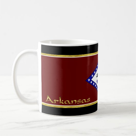 Arkansas-Flagge Kaffeetasse (Links)