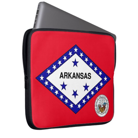 Arkansas-Flagge Laptopschutzhülle (Vorne Rechts)