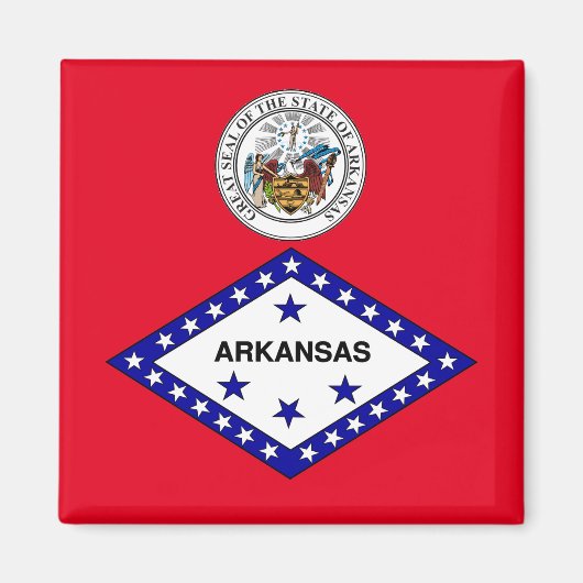 Arkansas-Flagge Magnet (Vorne)