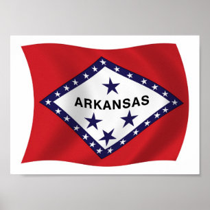 Arkansas-Flagge Poster Druck