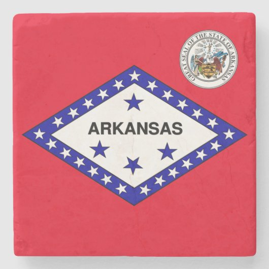 Arkansas-Flagge Steinuntersetzer (Vorderseite)