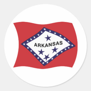 Arkansas-Flaggenaufkleber Runder Aufkleber