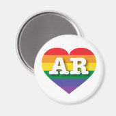 Arkansas Gay Pride Rainbow Heart Magnet (Vorderseite/Rückseite)
