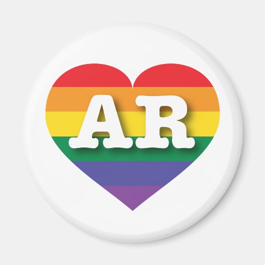 Arkansas Gay Pride Rainbow Heart Magnet (Vorne)