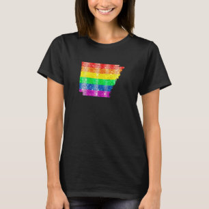Arkansas Gay Staatsstolz Rainbow Flag Map Gay Lesb T-Shirt