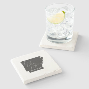 Arkansas geformt I like it Hier Schwarzes Brett Steinuntersetzer