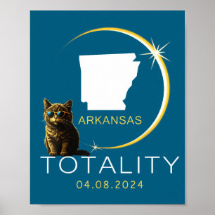 Arkansas Gesamte Sonnenfinsternis 2024 Lustige Kat Poster