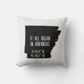 Arkansas GPS Koordinaten mit Herz Kissen (Vorderseite)