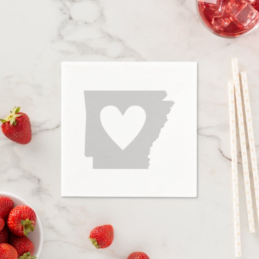 Arkansas Gray Map Form Heart Arkansan Paper Party Serviette (Beispiel)