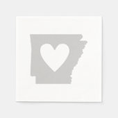 Arkansas Gray Map Form Heart Arkansan Paper Party Serviette (Vorderseite)