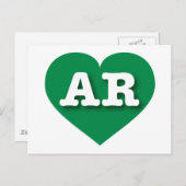 Arkansas Grünes Herz - I Liebe AR Postkarte (Vorne/Hinten)