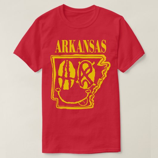 Arkansas Grunge lächelnd Gesicht schwarzen Hinterg T-Shirt (Design vorne)