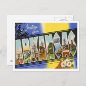 Arkansas Grüße von US-Staaten Postkarte (Vorne/Hinten)