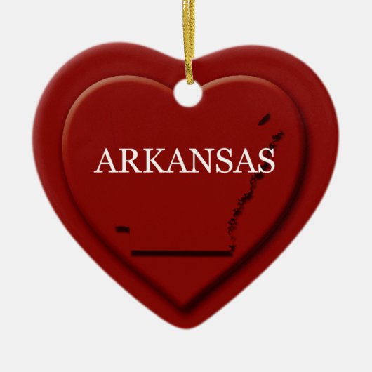 Arkansas Herzkarte Weihnachtsschmuck (Vorne)