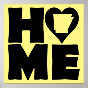 Arkansas Home Heart State Poster Schild
