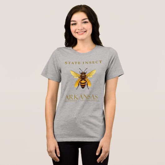 Arkansas Honey Bee Design Tri-Blend Shirt (Vorderseite voll)
