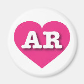 Arkansas Hot Pink Heart - I Liebe AR Magnet (Vorne)
