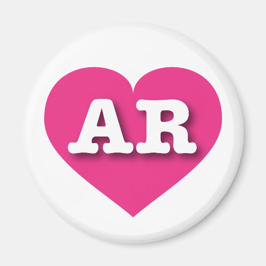 Arkansas Hot Pink Heart - I Liebe AR Magnet (Vorne)