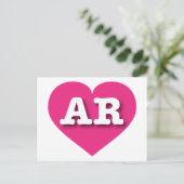 Arkansas Hot Pink Heart - I Liebe AR Postkarte (Stehend Vorderseite)