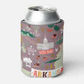 Arkansas Illustriert: USA Travel Map Dosenkühler (Kanne Vorderseite)