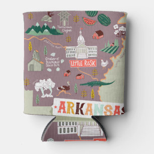 Arkansas Illustriert: USA Travel Map Dosenkühler