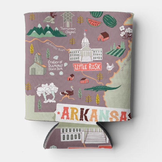 Arkansas Illustriert: USA Travel Map Dosenkühler (Vorderseite)