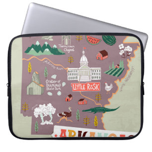 Arkansas Illustriert: USA Travel Map Laptopschutzhülle