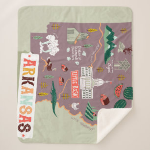 Arkansas Illustriert: USA Travel Map Sherpadecke