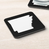 Arkansas in Weiß Getränkeuntersetzer (Linke Seite)