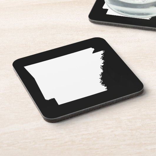 Arkansas in Weiß Getränkeuntersetzer (Linke Seite)