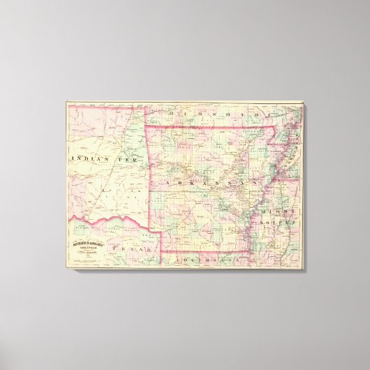 Arkansas, Indisches Gebiet Leinwanddruck (Vorderseite)