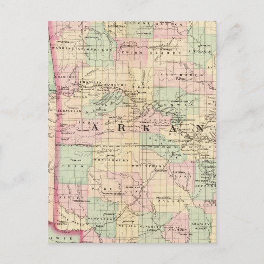 Arkansas, Indisches Gebiet Postkarte (Vorderseite)