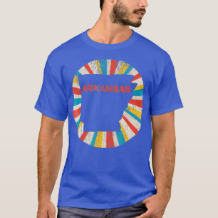 Arkansas Karte Vintage Retro Disco Staat AR 70er T-Shirt