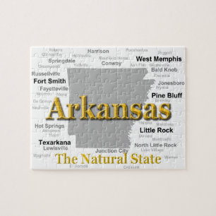 Arkansas-Karten-Silhouette Puzzle