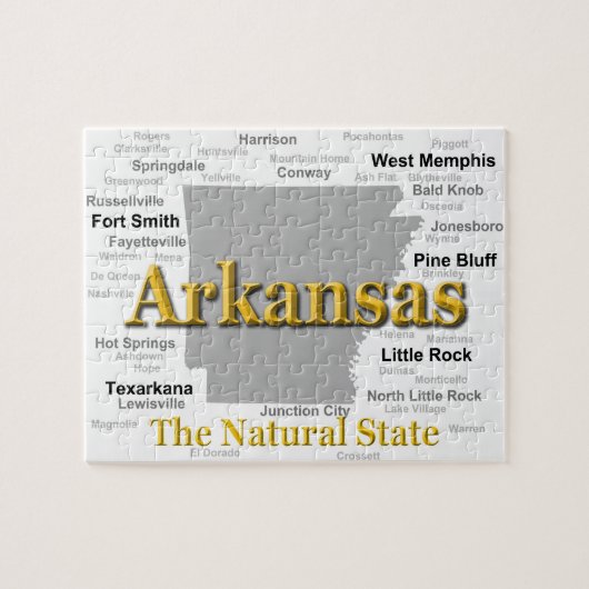 Arkansas-Karten-Silhouette Puzzle (Horizontal)