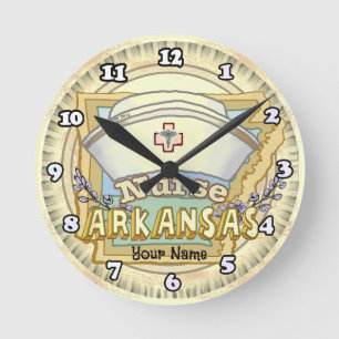 Arkansas Krankenschwester Runde Wanduhr
