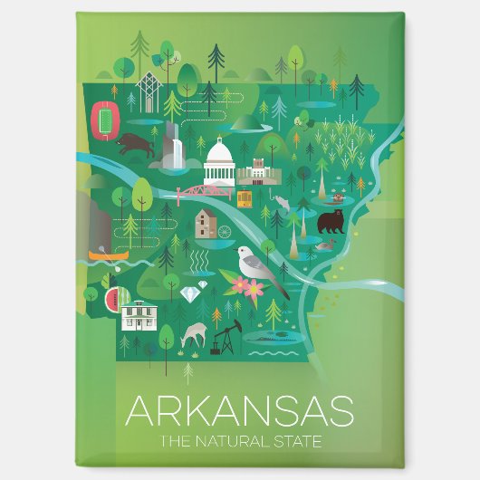 Arkansas Kühlschrank Magnet (Vorderseite)
